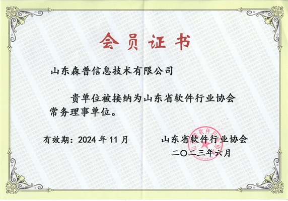 山東省軟件行業(yè)協會常務理事單位